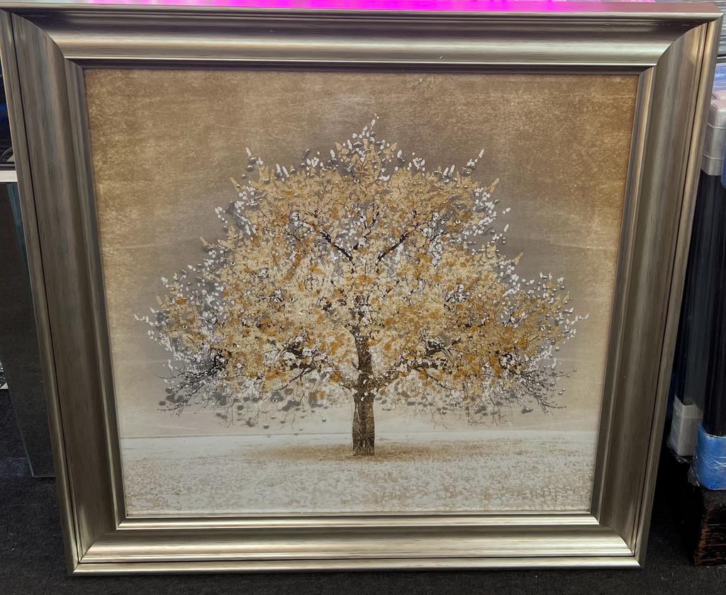 Gold Tree alpha gold frame Picture with Liquid Art