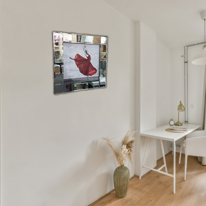 Elegant Ballerina in Red Wall Art