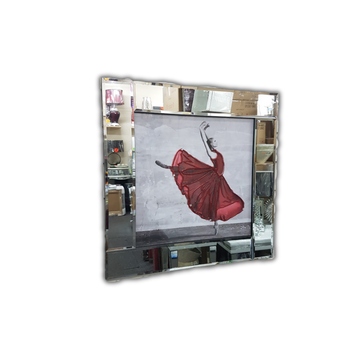 Elegant Ballerina in Red Wall Art