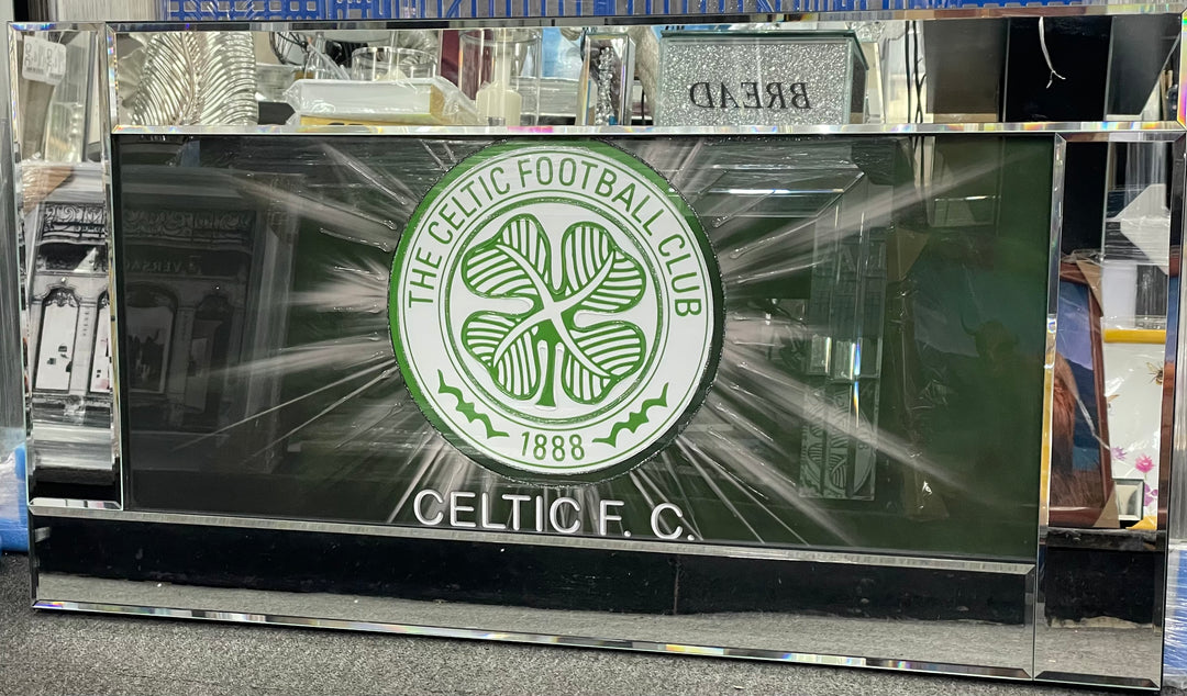 Celtic FC Liquid Art Wall Picture with Mirror Décor Frame