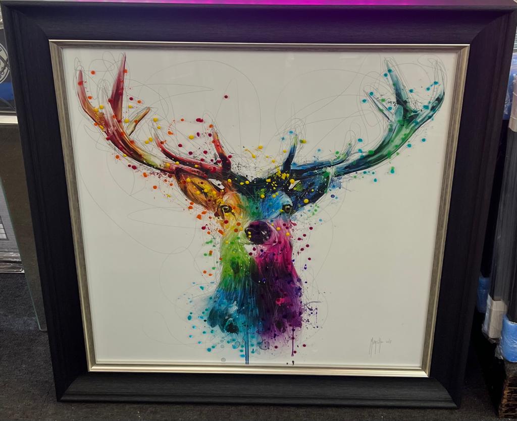Stag Face Multi-Coloured Wall Art