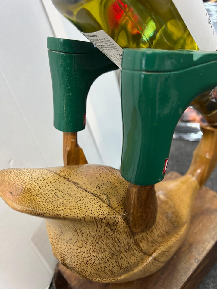 Colourful Wellies Wooden Duck Wine Holder & duck ornaments