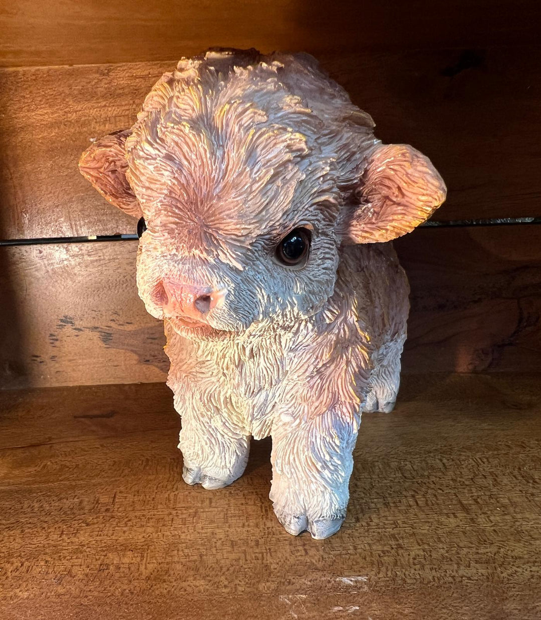 Cute Baby Cow Calf Resin Ornament–Mini Farmhouse Animal Décor for Home or Shelf