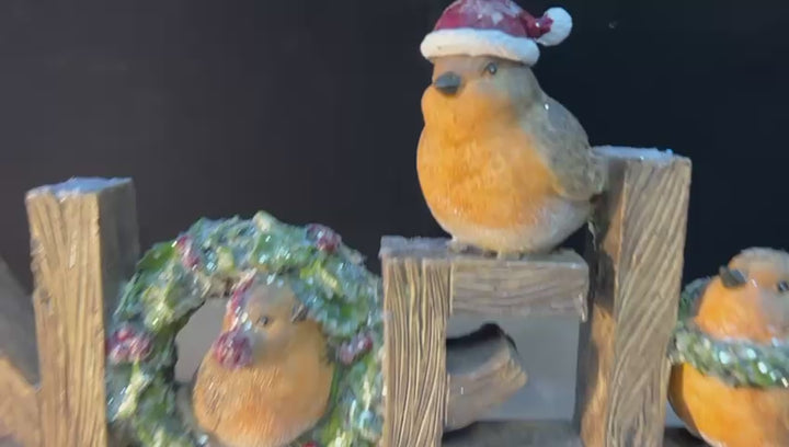 NOEL with a wreath and robin birds Christmas festive decoration