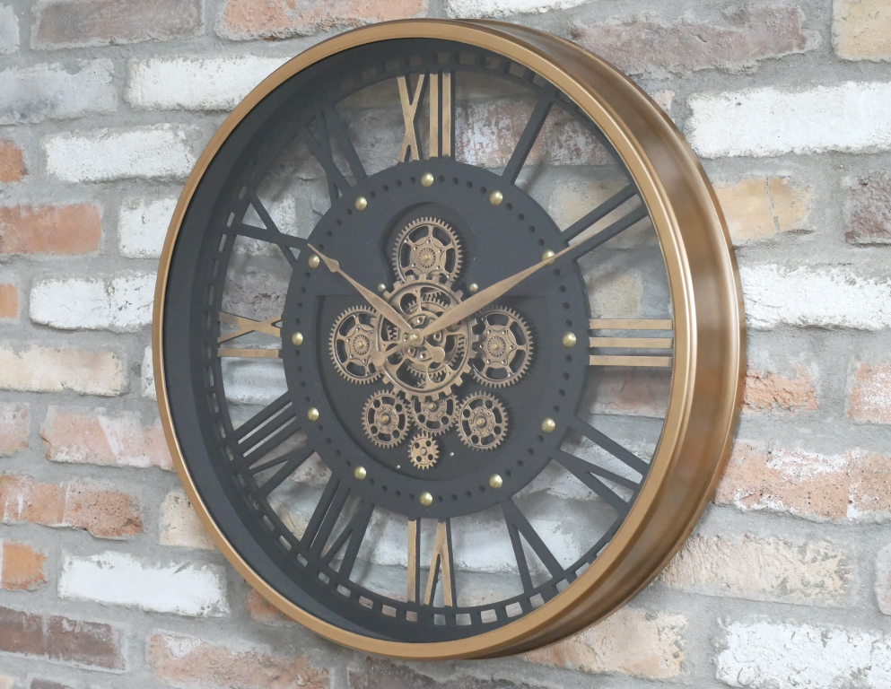 Industrial Clock With Cogs | Decorative Gear Wall Clock for Home & Office