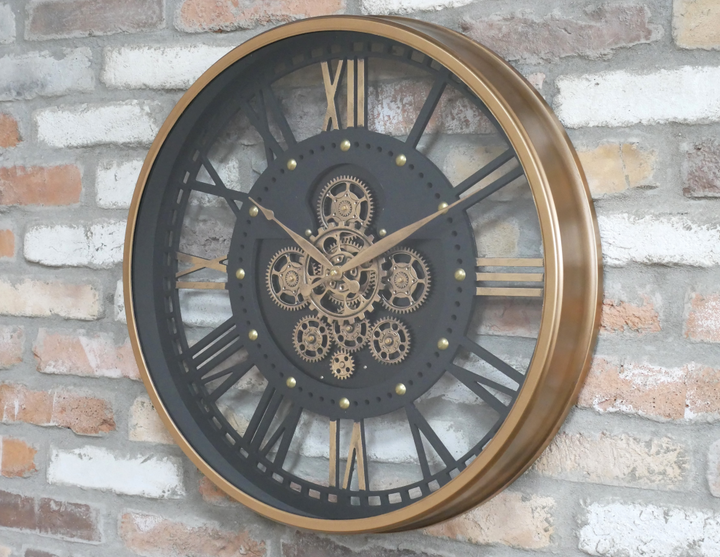 Industrial Clock With Cogs | Decorative Gear Wall Clock for Home & Office