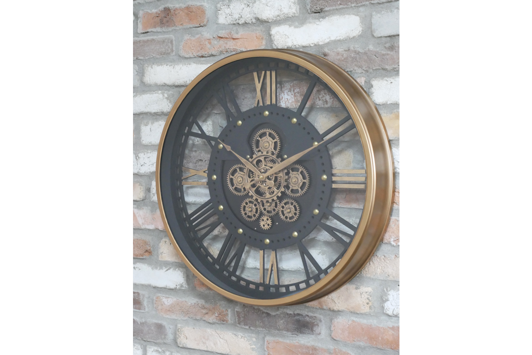 Industrial Clock With Cogs | Decorative Gear Wall Clock for Home & Office