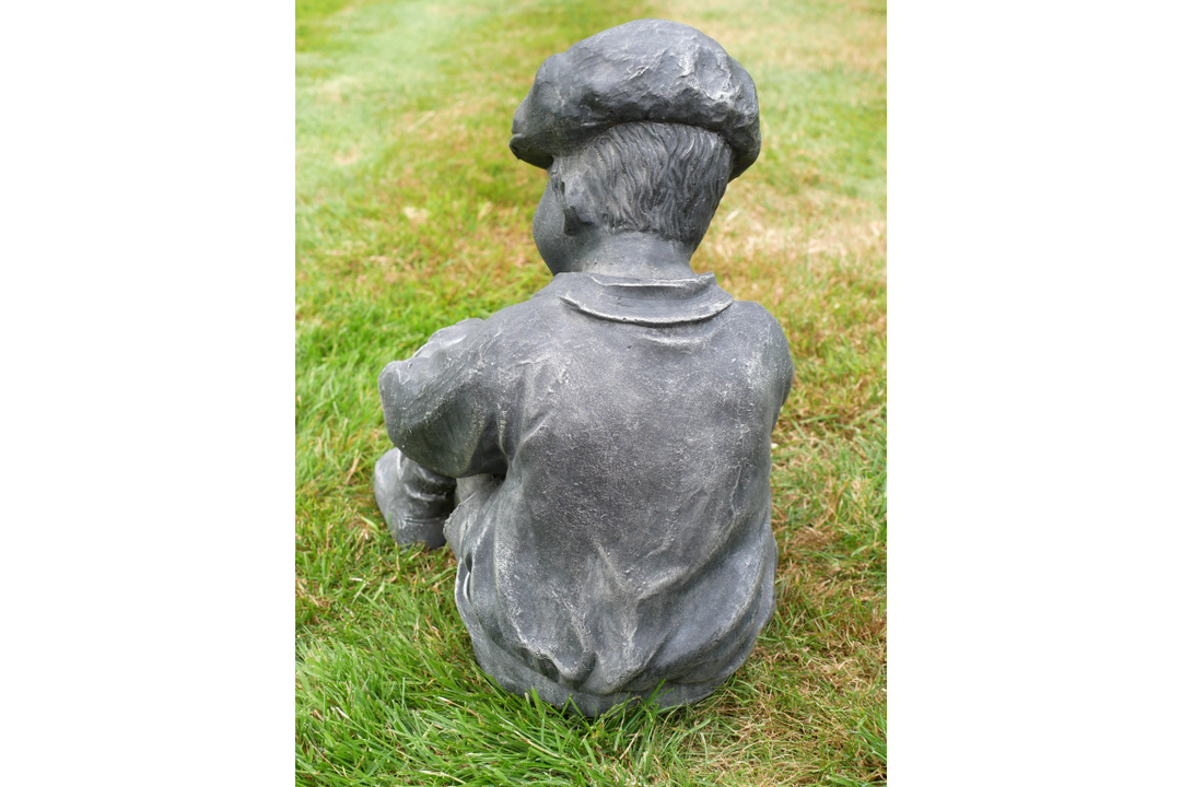 Boy with Football Figurine – Sports Ornament for Home & Garden Decor