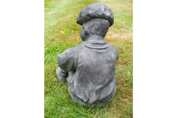 Boy with Football Figurine – Sports Ornament for Home & Garden Decor