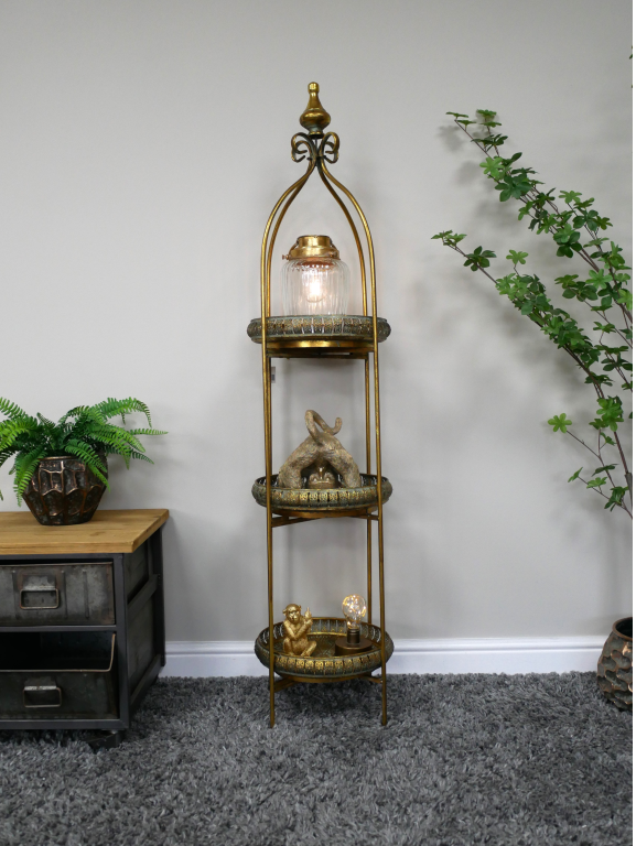 3 Tier Shelves | Decorative Metal Display Shelf for Home & Décor