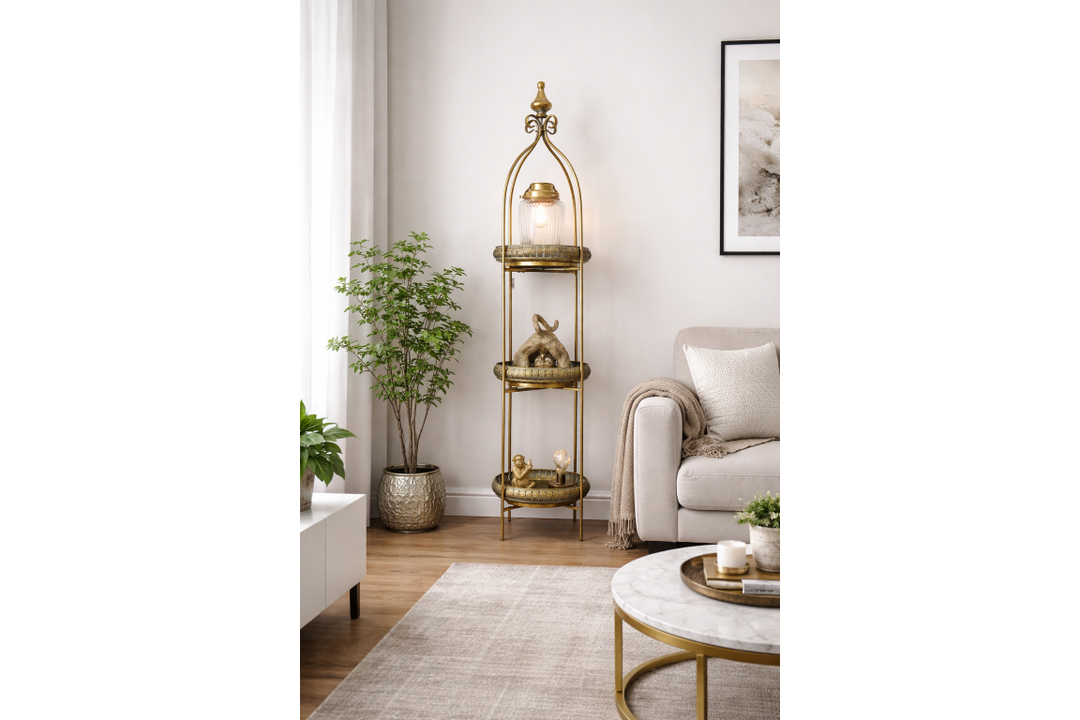 3 Tier Shelves | Decorative Metal Display Shelf for Home & Décor