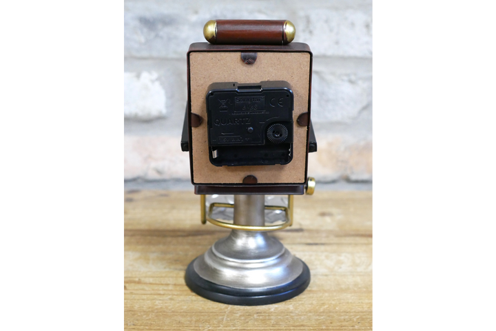Green Brown barbers chair table clock decorative ornamental battery powered