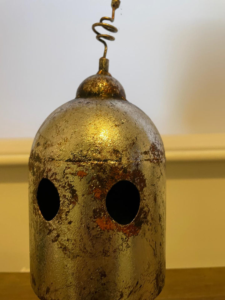 Rustic Silver Metal Robot Ornament Art Figure Wobbly Parts Sitting/Standing Decor