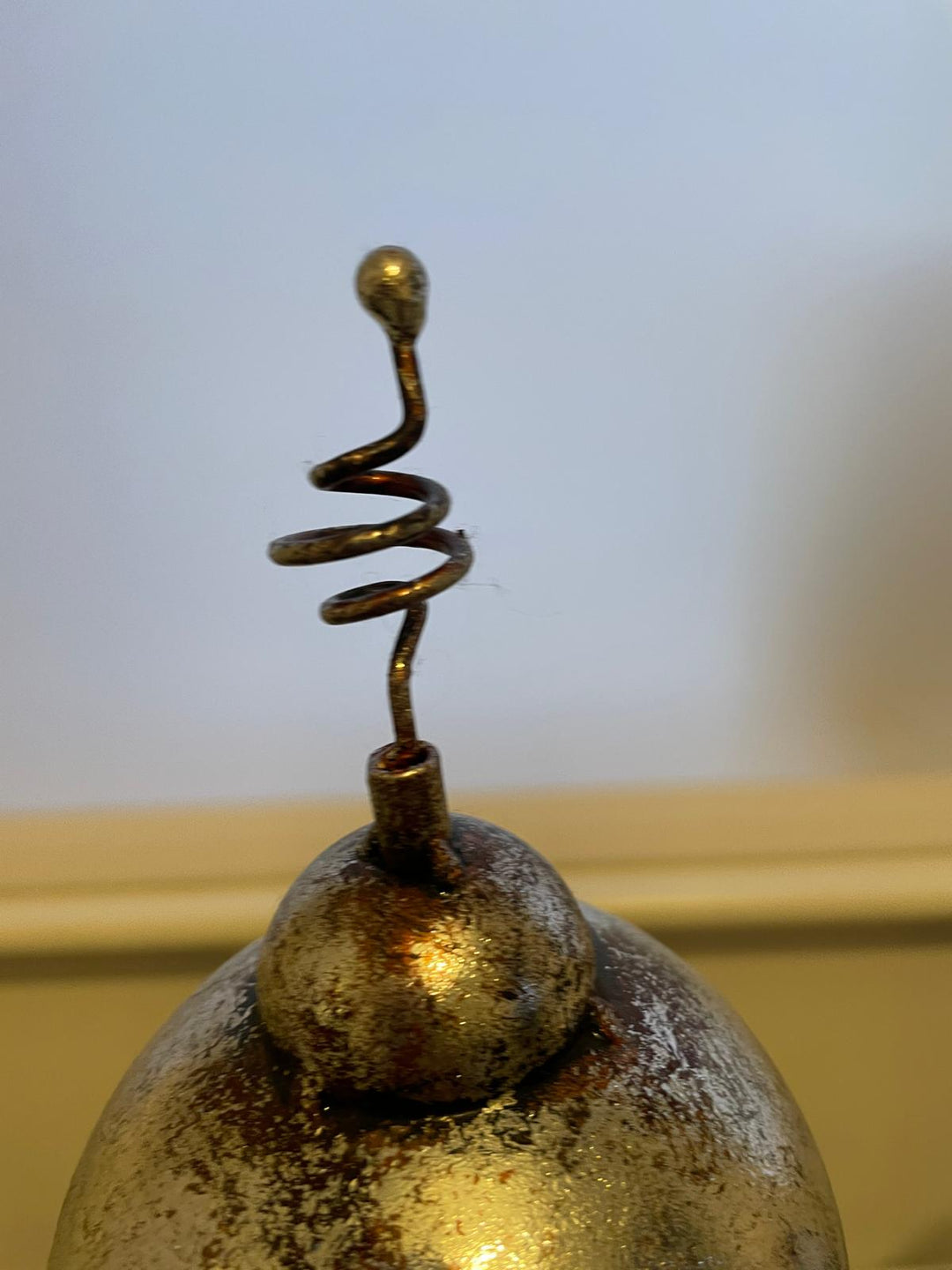 Rustic Silver Metal Robot Ornament Art Figure Wobbly Parts Sitting/Standing Decor