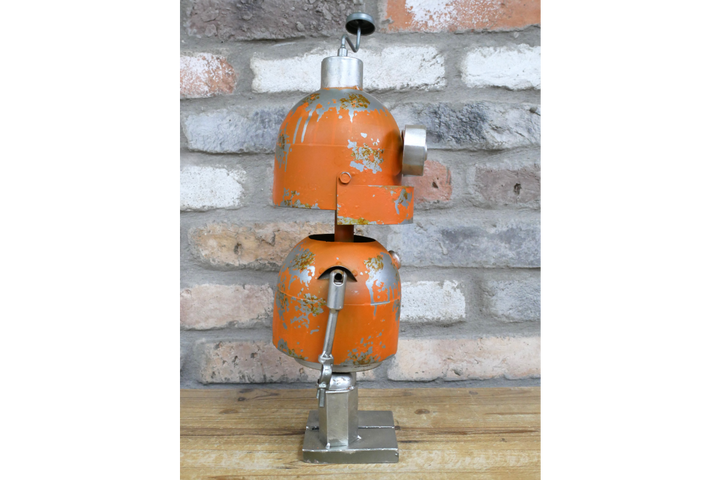 Orange Robot Industrial Mechanical Ornamental SciFi metal home decor wobbly parts