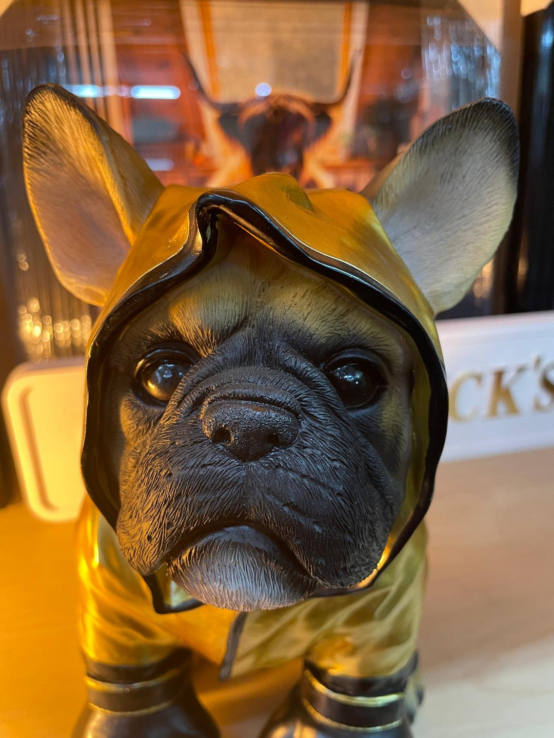 French Bulldog resin boxing gloves & robe decorative quirky ornaments