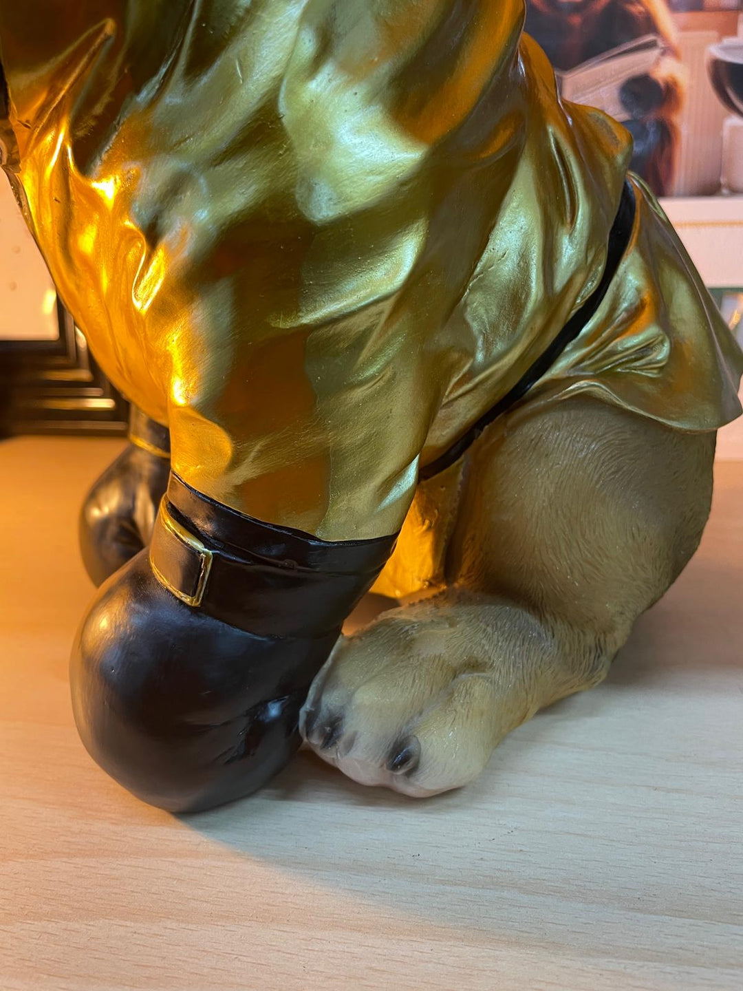 French Bulldog resin boxing gloves & robe decorative quirky ornaments