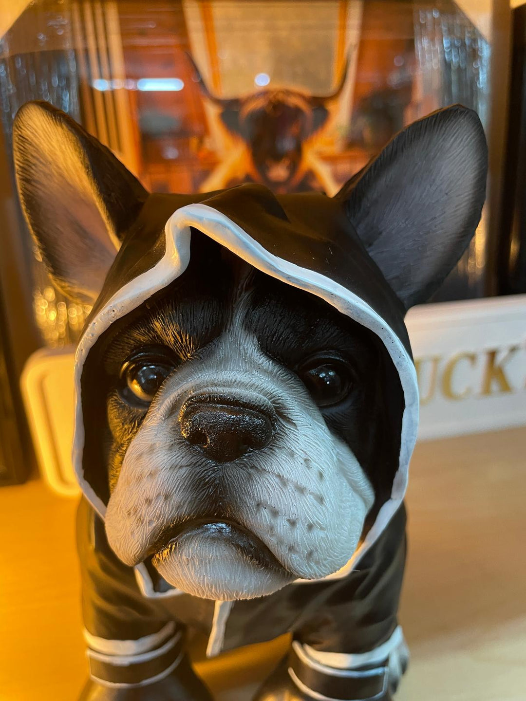 French Bulldog resin boxing gloves & robe decorative quirky ornaments
