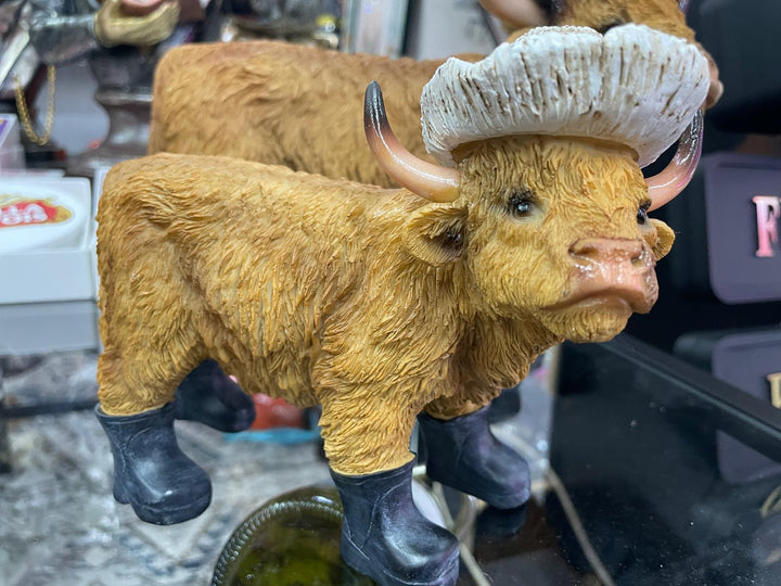 Highland Cow wearing wellies and cowboy hat Ornament