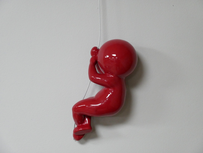 Abseiling Blue & Red Ball Head Ornament Hanging Figures