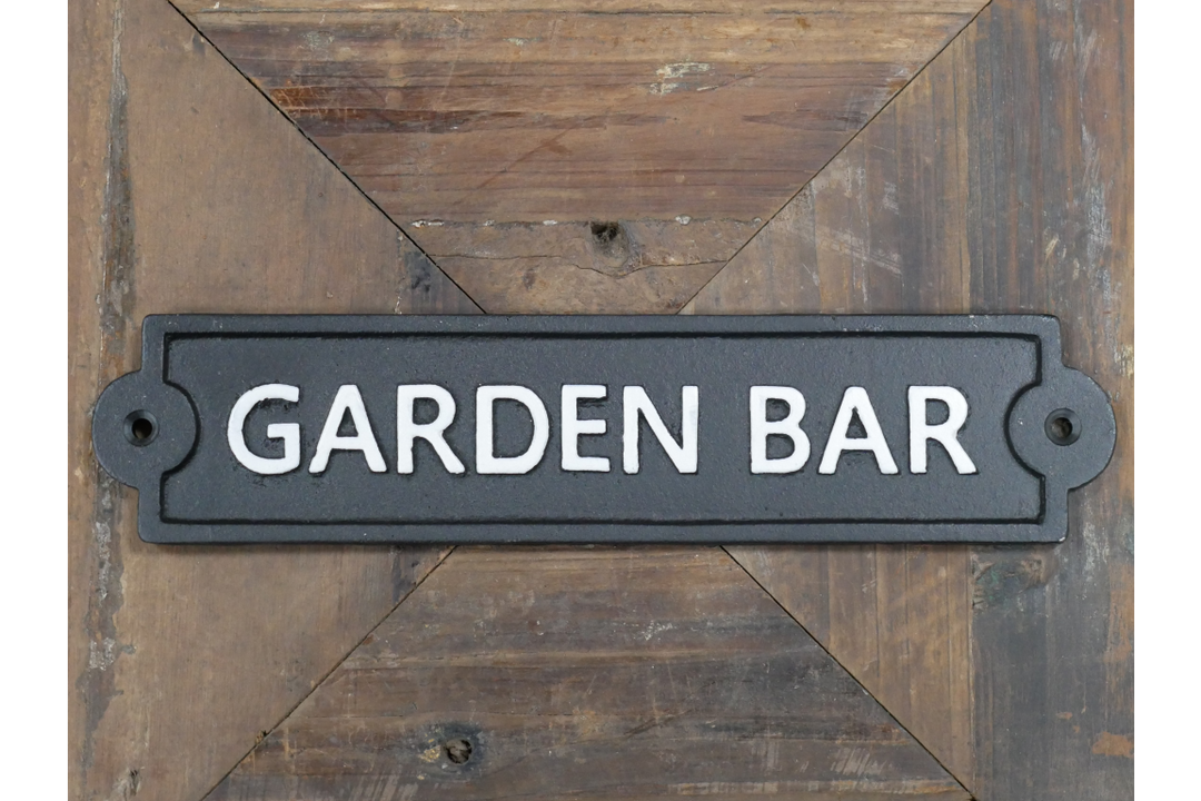 Garden Bar Shed Man Cave Black Cast Iron Wall Sign Décor heavy rustic