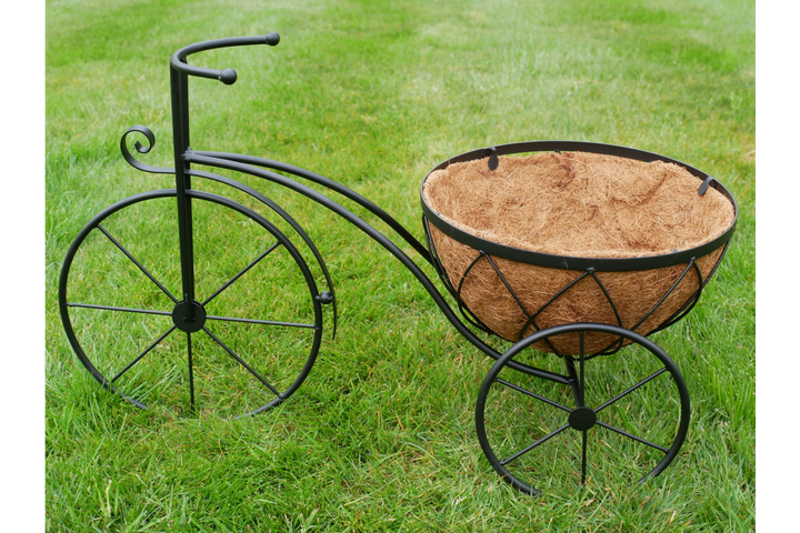 Black Bicycle Planter metal stand décor ornament indoor/outdoor