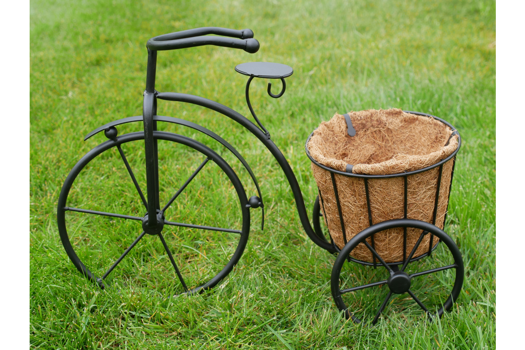 Black Bicycle Planter metal stand décor ornament indoor/outdoor