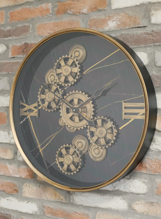 Industrial Clock With Cogs | Decorative Gear Wall Clock for Home & Office
