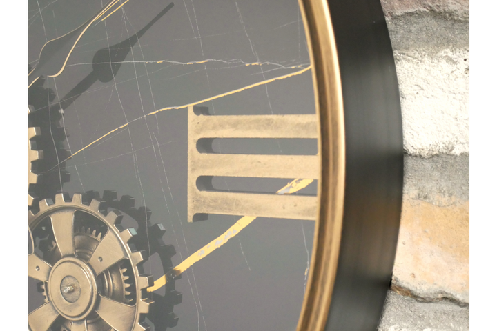 Industrial Clock With Cogs | Decorative Gear Wall Clock for Home & Office