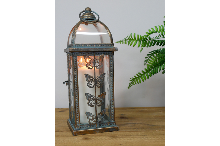 Butterfly Design Metal Candle Lantern Holder home décor