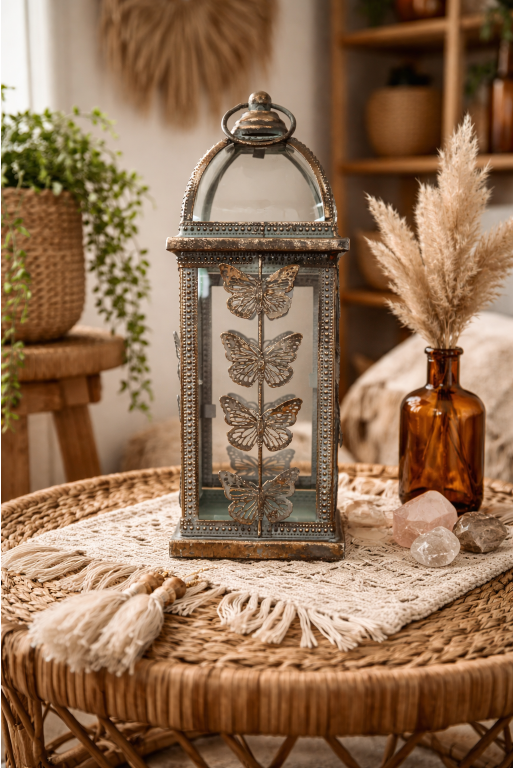 Tall Butterfly Lantern – Elegant Decorative Garden & Home Lantern