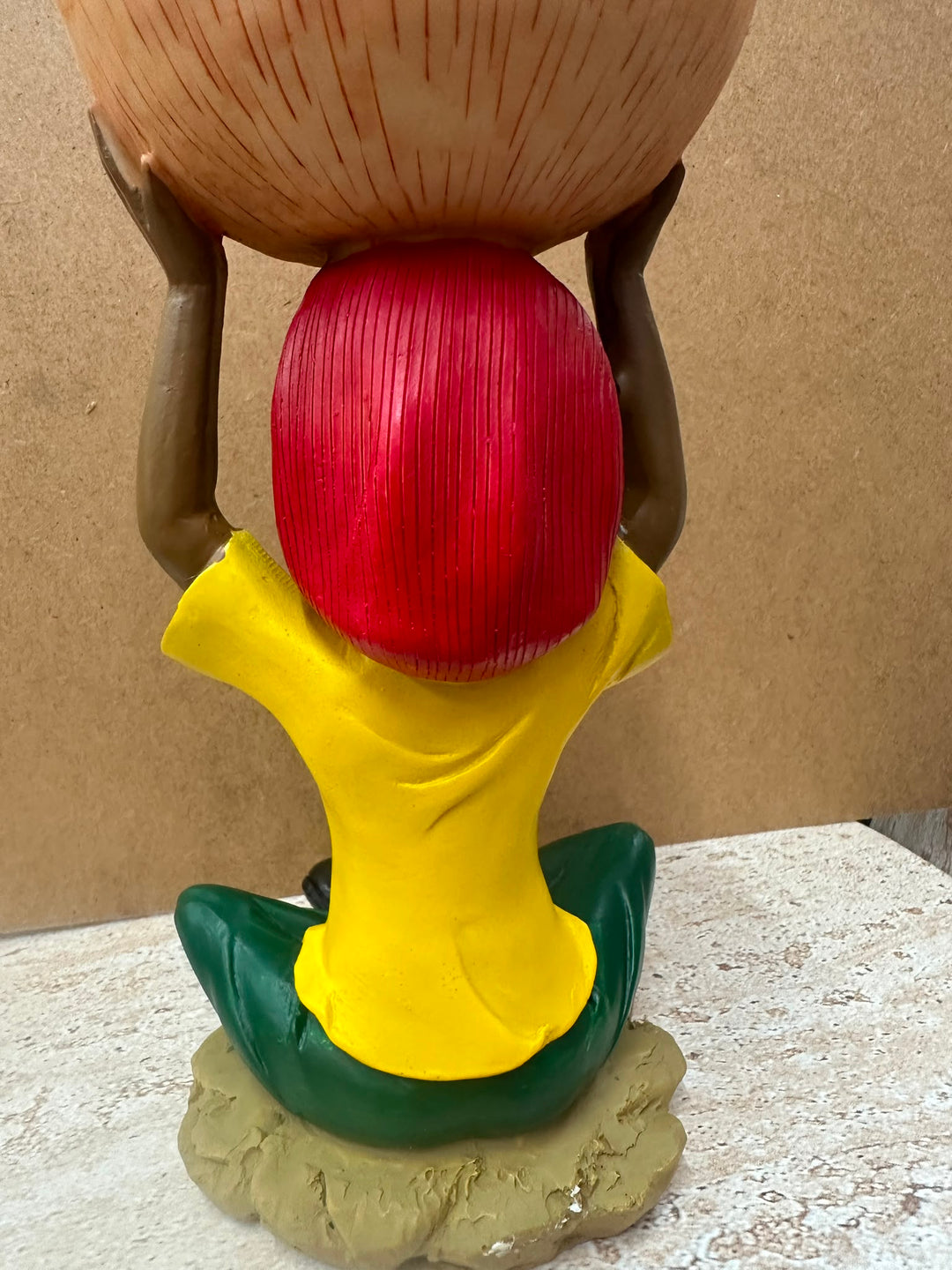 Rasta Man with Basket Ornament | Hand-Painted Resin Caribbean Home Décor Figurine