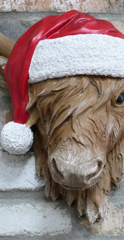 Cow head wearing Santa's hat Wall Christmas Decoration