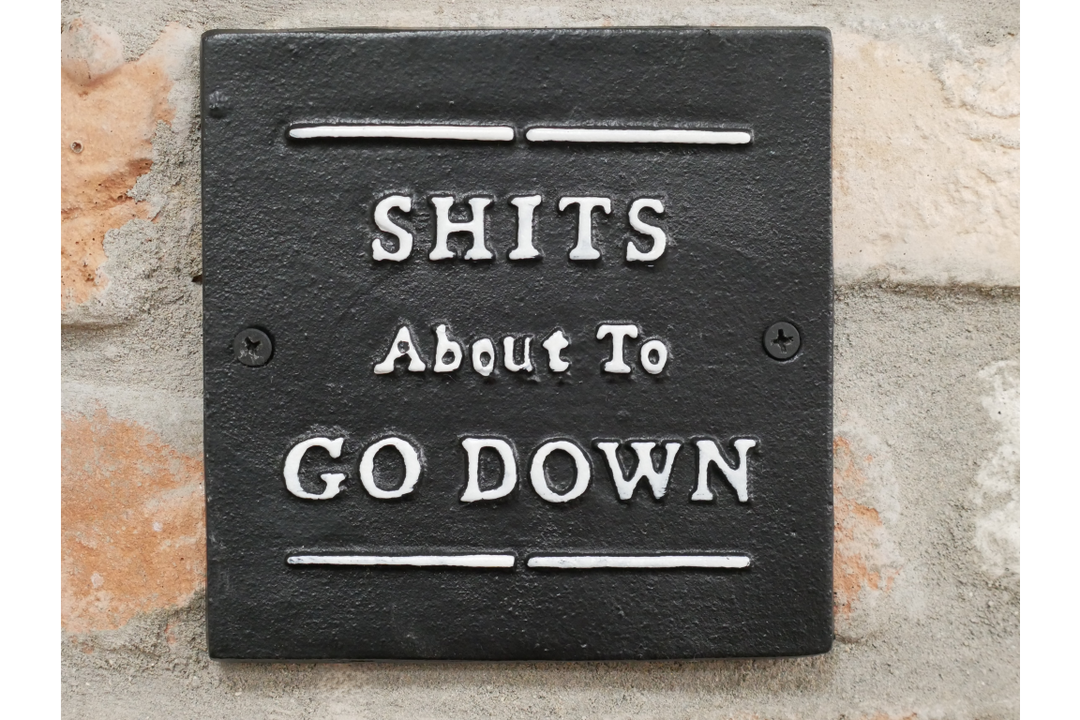 Quirky Funny Square Toilet Décor or Gift Cast Iron Wall Sign Humorous