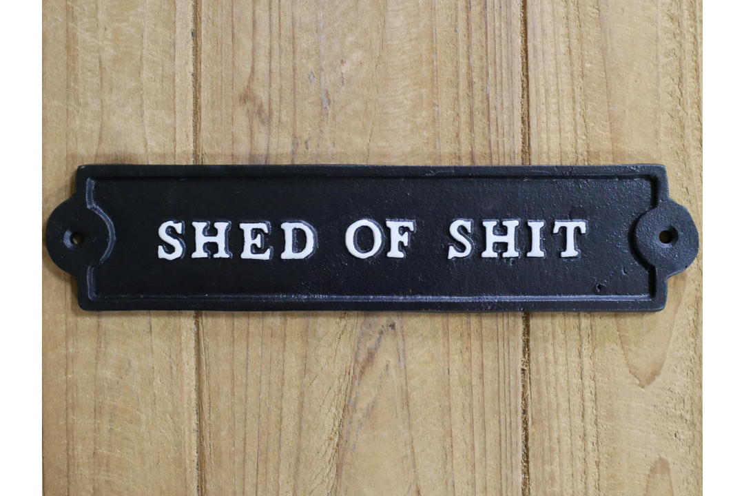 Quirky SHED Cast Iron Sign Rustic Mancave Garden Shed Bar Wall Décor