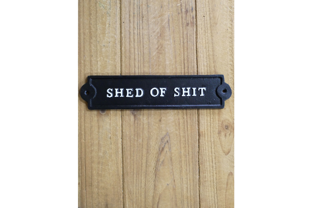 Quirky SHED Cast Iron Sign Rustic Mancave Garden Shed Bar Wall Décor