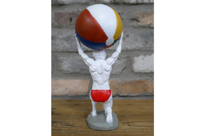 Atlas at the beach Statue Holding colourful ball above his head resin ornament
