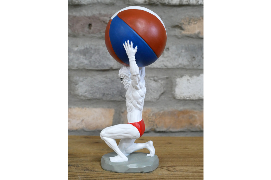 Atlas at the beach Statue Holding colourful ball above his head resin ornament