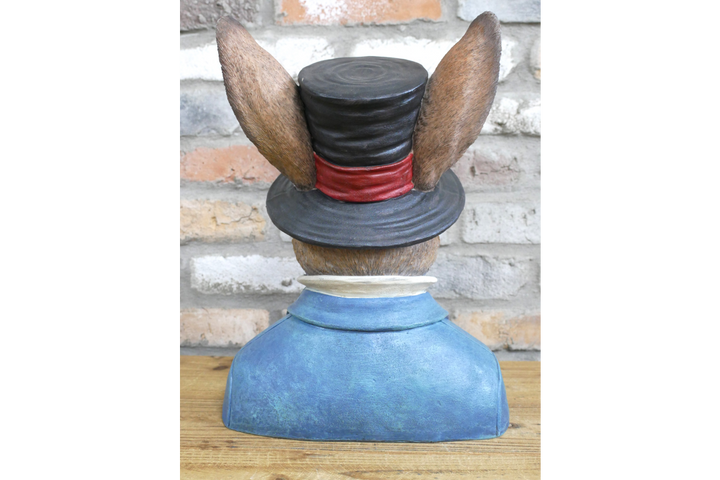 Rabbit Bust Resin Ornament Wearing Suit and Hat – quirky Home Décor