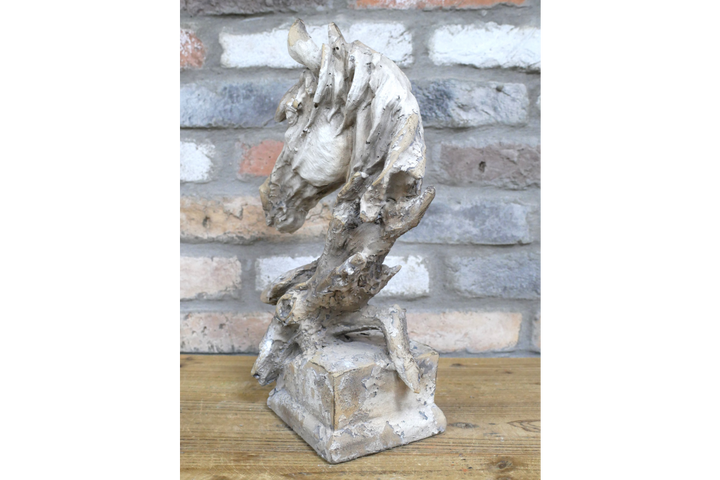 Rustic Horse Head Bust Sculpture MGO indoor/Outdoor Ornament free standing Decor