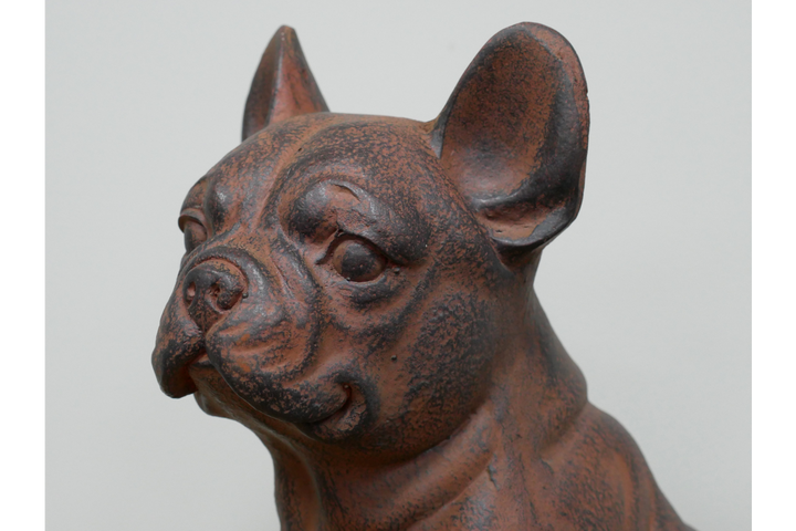 French Bulldog Sitting Dog Ornament Rustic Resin Decorative Statue brown & black