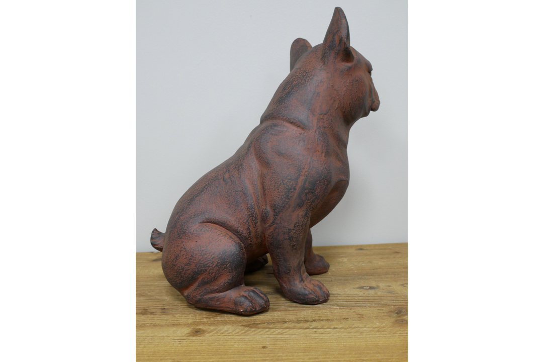 French Bulldog Sitting Dog Ornament Rustic Resin Decorative Statue brown & black
