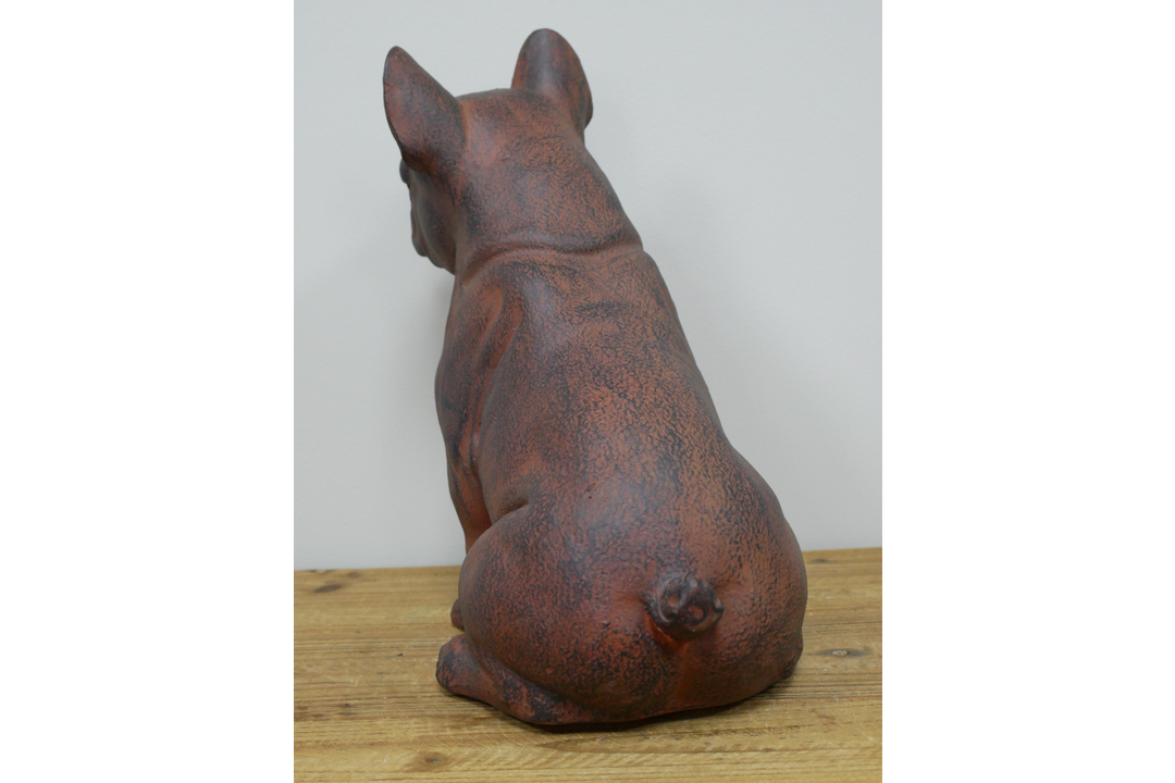 French Bulldog Sitting Dog Ornament Rustic Resin Decorative Statue brown & black
