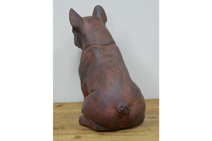 French Bulldog Sitting Dog Ornament Rustic Resin Decorative Statue brown & black