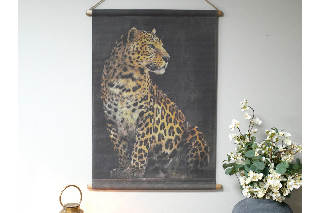 Black & Gold Leopard Canvas Wall Art Animal Wall Hanging
