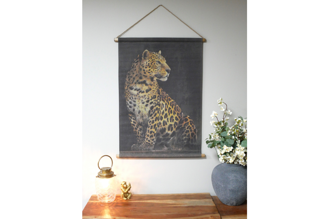 Black & Gold Leopard Canvas Wall Art Animal Wall Hanging
