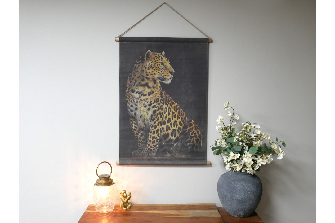 Black & Gold Leopard Canvas Wall Art Animal Wall Hanging