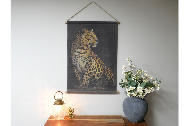 Black & Gold Leopard Canvas Wall Art Animal Wall Hanging