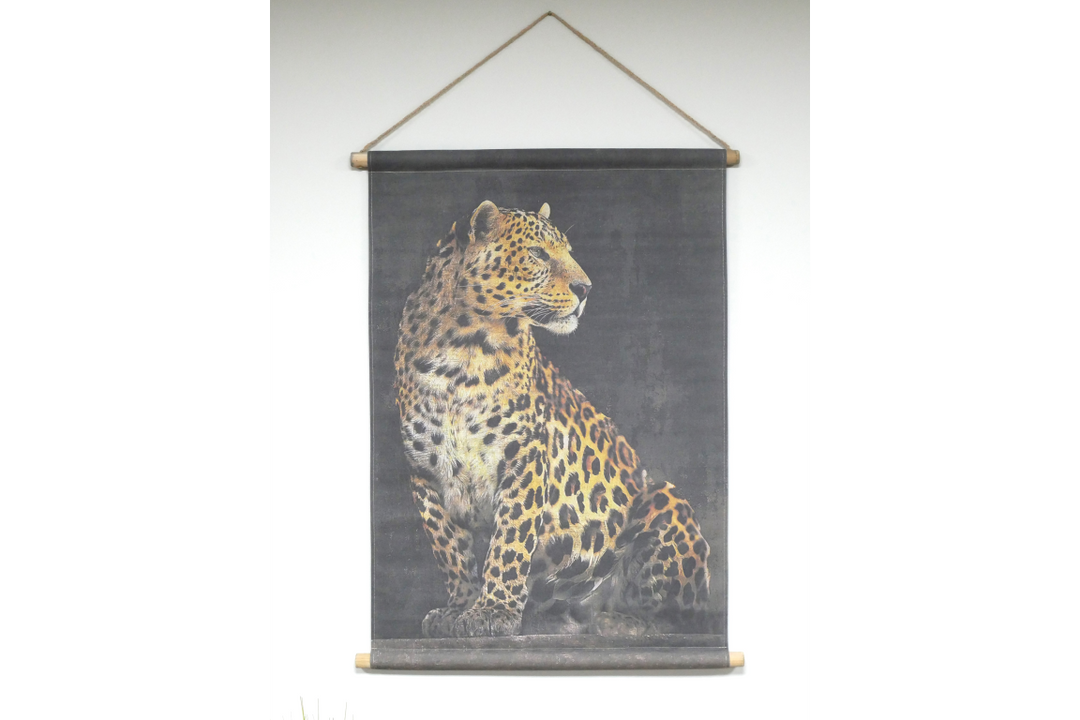 Black & Gold Leopard Canvas Wall Art Animal Wall Hanging