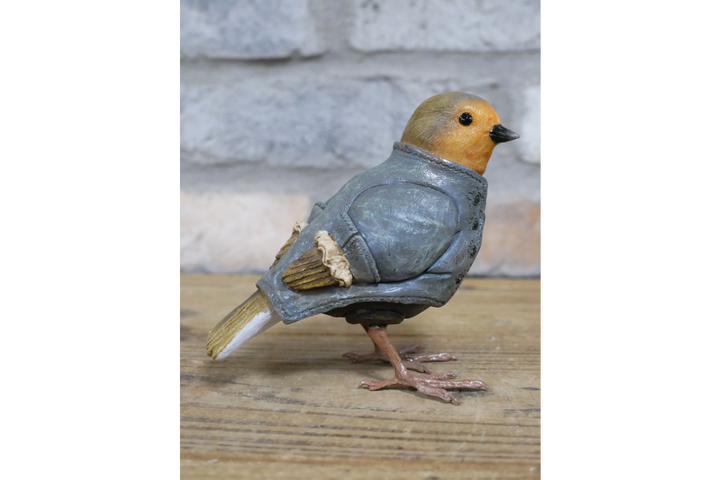 Robin in Suit Dapper Bird Ornament Figurine Home Decor made of resin collectible
